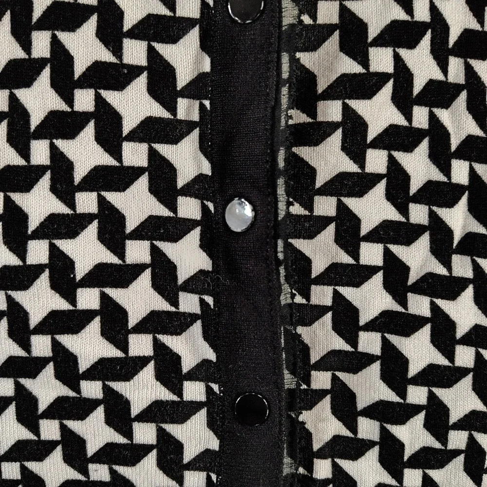 White House Black Market Cardigan Black Polka Dot Mod Office Women Medium